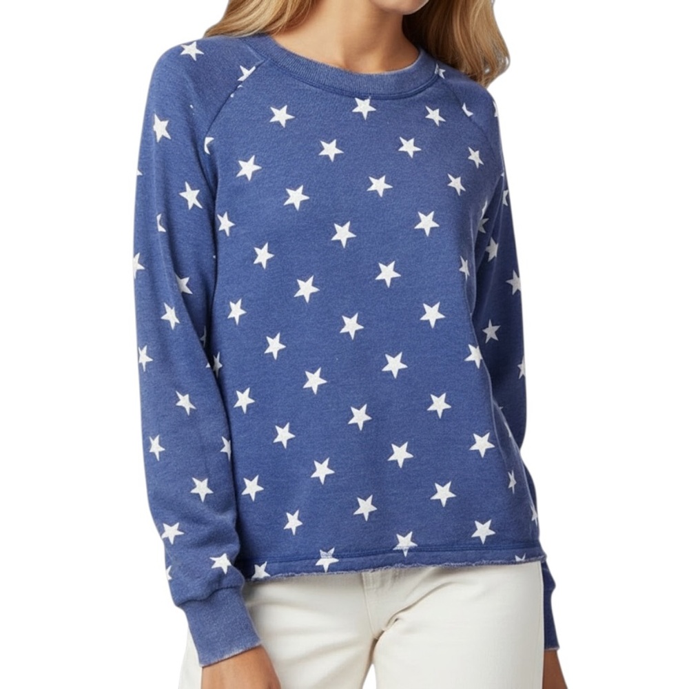 Alternative Apparel Lazy Day Mineral Wash French Terry Stars Sweatshirt Sz L New